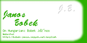 janos bobek business card